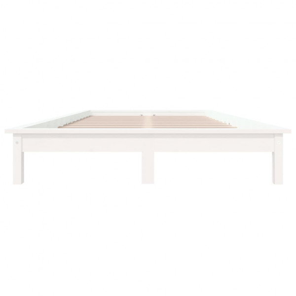Estructura de cama madera maciza de pino blanca 140x200 cm M 5