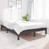 Estructura de cama madera maciza de pino gris 140x200 cm 1