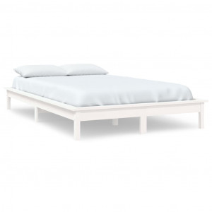 Estrutura de cama king size 150x200 cm pinho maciço branco H