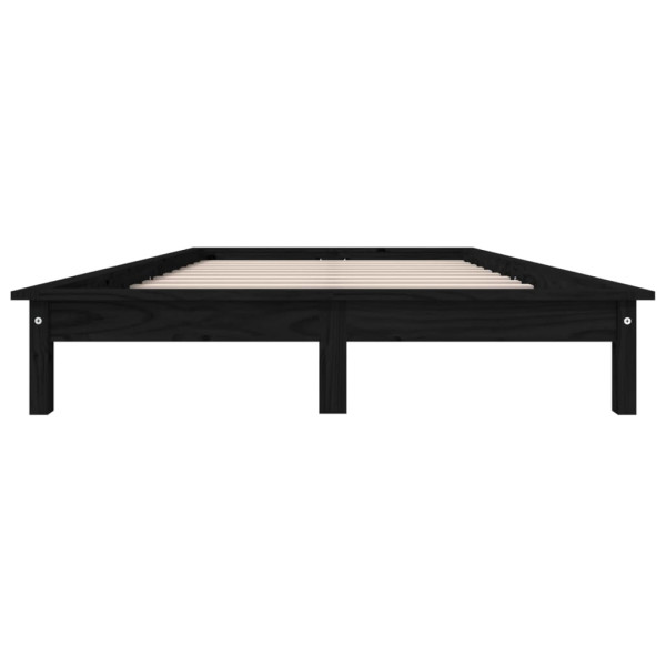 Estrutura de cama king size 150x200 cm pinho maciço preto M 5