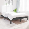 Estructura de cama de madera maciza de pino gris 160x200 cm 1