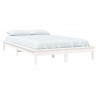 Estructura de cama de madera maciza blanca 180x200 cm 3