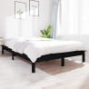 Estrutura de cama super king size 180x200 cm pinho maciço preto 1