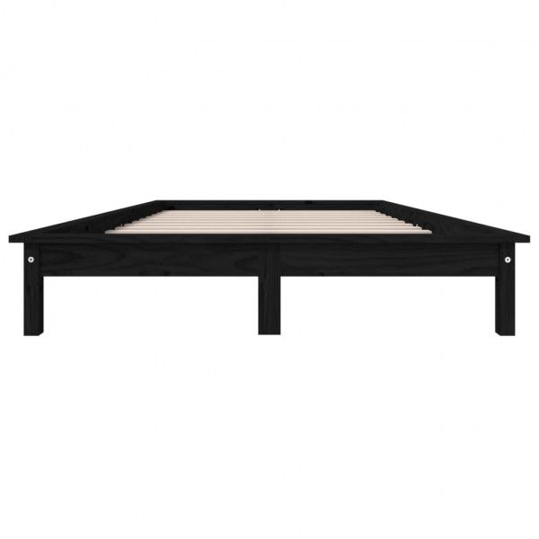 Estructura de cama de madera maciza negra 180x200 cm M 5