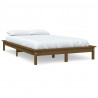 Estructura de cama madera maciza de pino marrón miel 200x200 cm 2