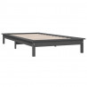 Estructura de cama madera maciza de pino gris 90x190 cm 4