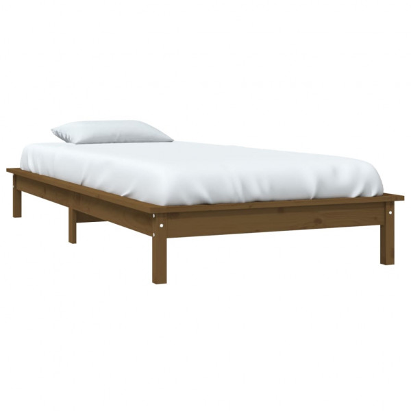 Estructura de cama individual madera pino marrón miel 90x190 cm M 3