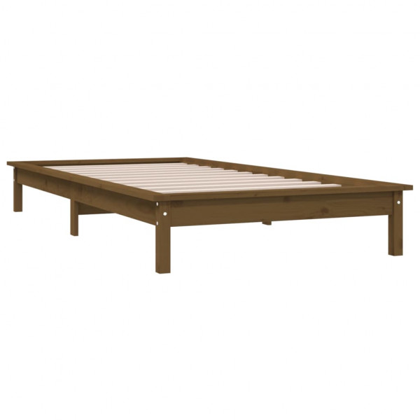 Estructura de cama individual madera pino marrón miel 90x190 cm M 4