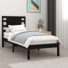 Estructura de cama individual madera maciza negra 75x190 cm 1