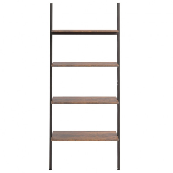 Estantería inclinada 4 nivel marrón oscuro negro 64x34x150.5cm M 3