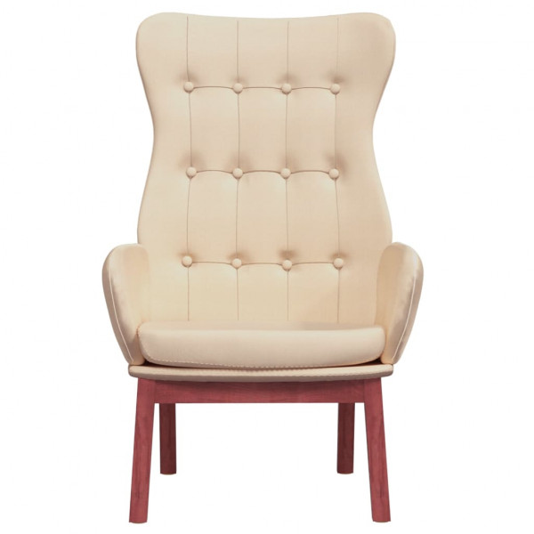 Sillón de relax de tela color crema M 3