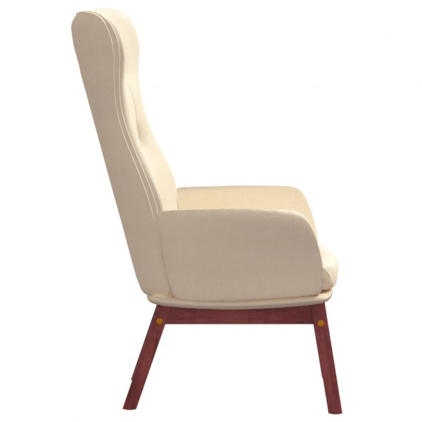 Sillón de relax de tela color crema M 4