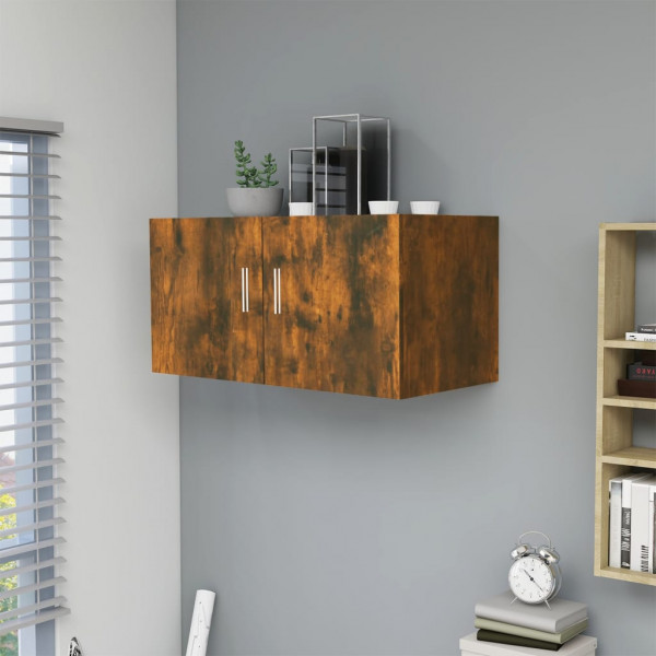 Armario de pared madera contrachapada roble ahumado 80x39x40 cm D