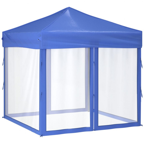 Carpa para fiestas plegable con paredes laterales azul 2x2 m M 2