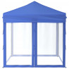 Carpa para fiestas plegable con paredes laterales azul 2x2 m 4