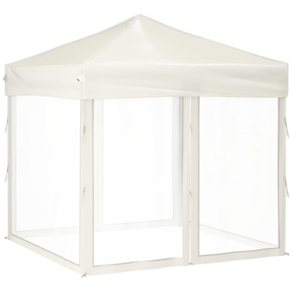 Carpa para fiestas plegable con paredes laterales crema 2x2 m M 2