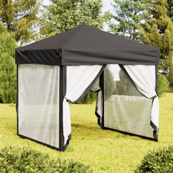 Carpa para fiestas plegable con paredes gris antracita 2x2 m D