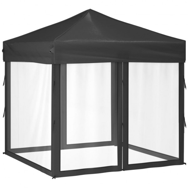 Carpa para fiestas plegable con paredes gris antracita 2x2 m M 2