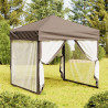 Carpa para fiestas plegable con paredes gris taupé 2x2 m 1