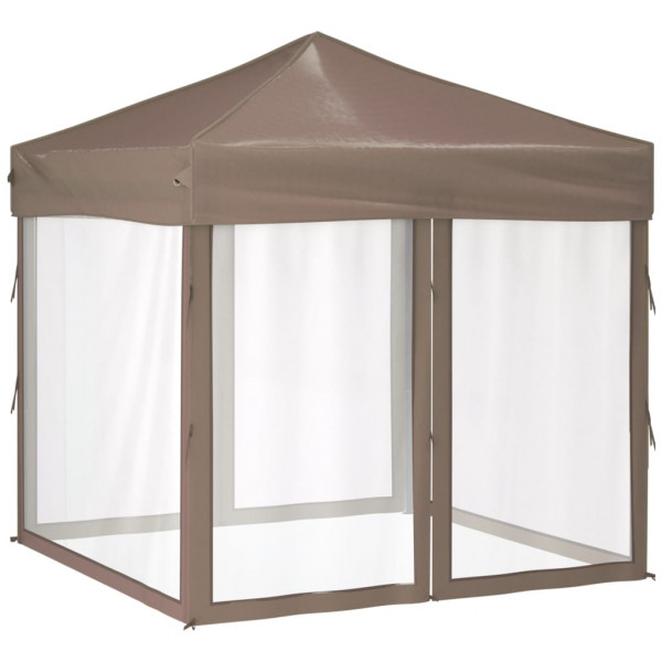 Carpa para fiestas plegable con paredes gris taupé 2x2 m M 2