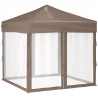 Carpa para fiestas plegable con paredes gris taupé 2x2 m 2
