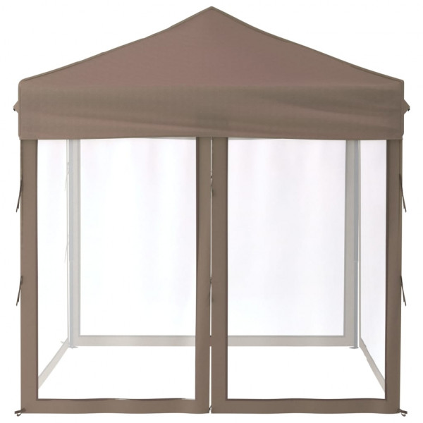 Carpa para fiestas plegable con paredes gris taupé 2x2 m M 4