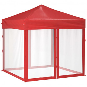 Tenda para festas dobrável com paredes laterais 2x2 m vermelho H