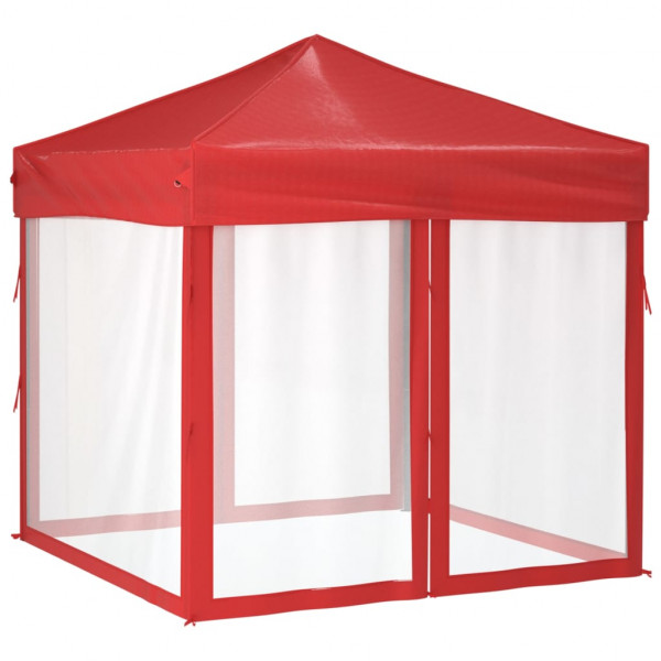 Carpa para fiestas plegable con paredes laterales roja 2x2 m M 2