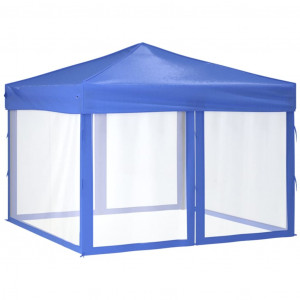 Carpa para fiestas plegable con paredes laterales azul 3x3 m H
