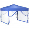 Carpa para fiestas plegable con paredes laterales azul 3x3 m 3