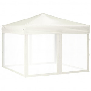Carpa para fiestas plegable con paredes laterales crema 3x3 m H