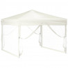 Carpa para fiestas plegable con paredes laterales crema 3x3 m 3
