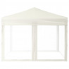 Carpa para fiestas plegable con paredes laterales crema 3x3 m 4