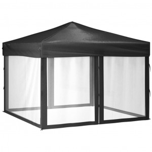 Carpa para fiestas plegable con paredes gris antracita 3x3 m H