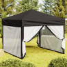 Carpa para fiestas plegable con paredes laterales negra 3x3 m 1