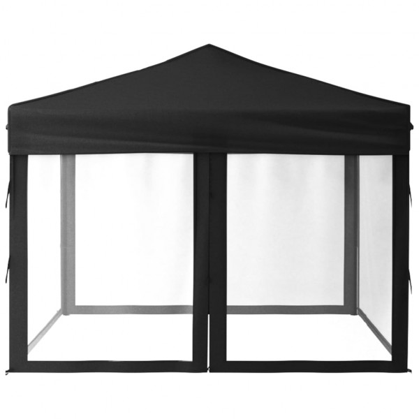 Carpa para fiestas plegable con paredes laterales negra 3x3 m M 4