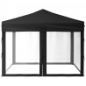 Tenda para festas dobrável com paredes laterais 3x3 m preto 4