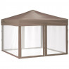 Carpa para fiestas plegable con paredes gris taupé 3x3 m 2