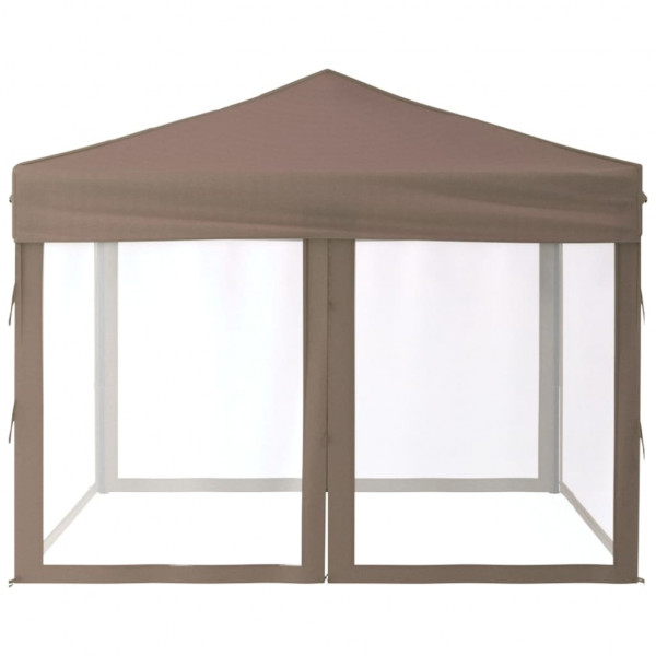 Carpa para fiestas plegable con paredes gris taupé 3x3 m M 4