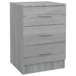 Mesita de noche madera contrachapada gris Sonoma 38x35x56 cm H