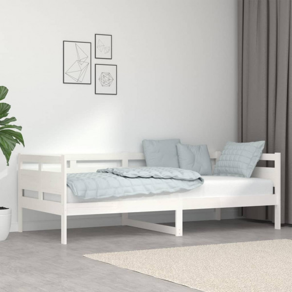 Sofá cama madera maciza de pino blanco 90x200 cm D