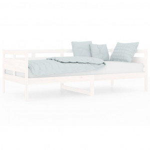 Sofá cama madera maciza de pino blanco 90x200 cm H