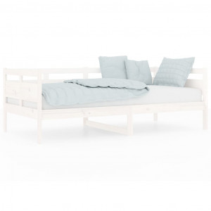 Sofá-cama 90x190 cm madeira de pinho maciça branco H