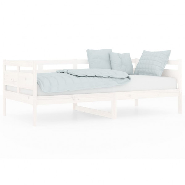 Sofá-cama 90x190 cm madeira de pinho maciça branco M 2