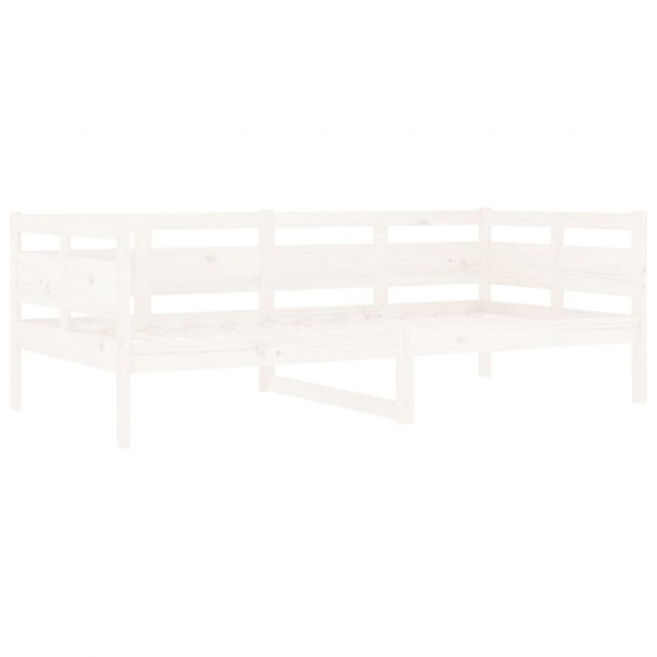 Sofá-cama 90x190 cm madeira de pinho maciça branco M 4