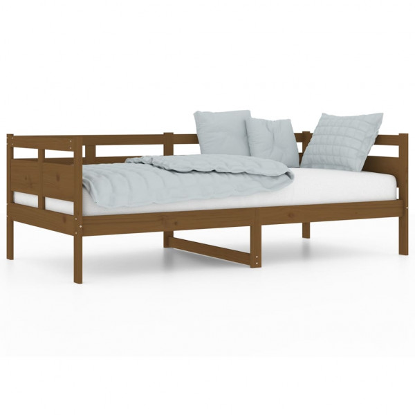 Sofá cama de madera maciza de pino marrón miel 90x190 cm M 2