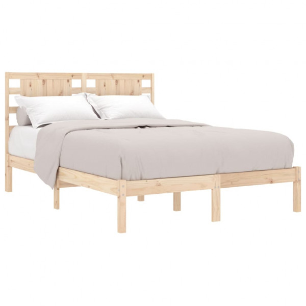 Estructura de cama doble madera maciza 135x190 cm M 3