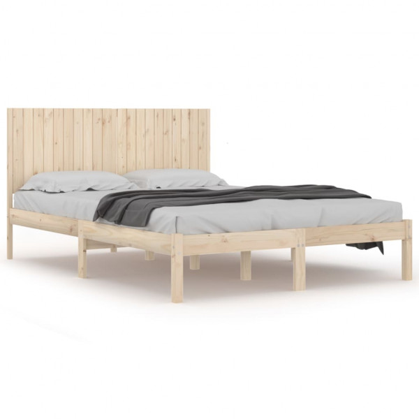 Estructura de cama de madera maciza de pino 200x200 cm M 2