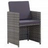 Set comedor de jardín 13 piezas y cojines ratán sintético gris 5