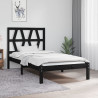 Estrutura de cama pequena solteiro 75x190 cm pinho maciço preto 1